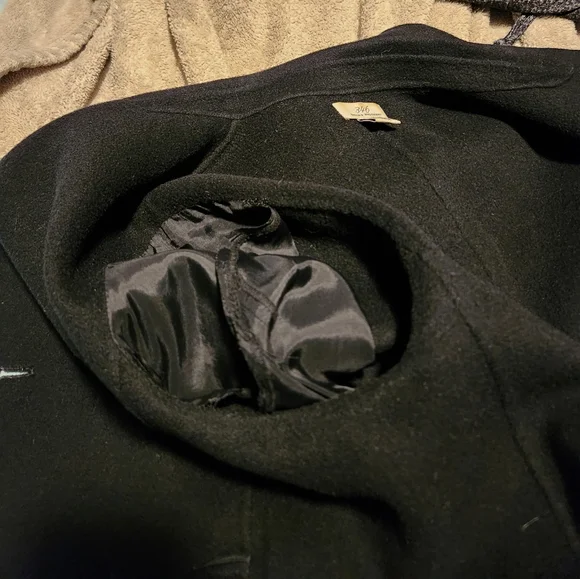 Brooks Brothers Black Wool Trench Coat Size L - Picture 5 of 5